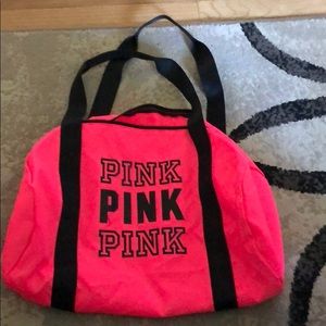 Pink duffle bag